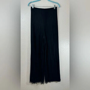 Tadashi Collection 100% Silk Chiffon Overlay Black Pants Women’s 6 Date Night